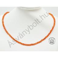 Karneol fazettált 4 mm-es golyós lánc