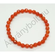 Karneol fazettált 6 mm-es golyós karkötő