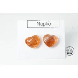 Napkő prémium szív kaboson füli nemesacélon