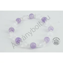 Ametiszt levendula 8-as karkötő hegyikristályokkal