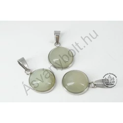 Jade 14 mm-es kaboson medál nemesacélban