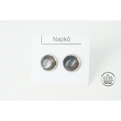 Napkő tanzániai fekete 8-as beszúrós nemesacélos füli