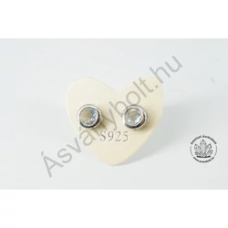 Topáz 5mm fazettált köves button ezüst füli