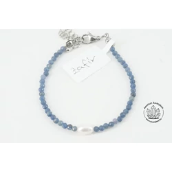 Zafír fazettált 3-as karkötő tenyésztett gyöngy szemmel