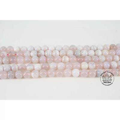 Achát fehér csíkos madagaszkári 10-es szál Achát fehér csíkos madagaszkári 10-es szál