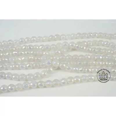 Angyal aura fehér achát fazettált 8-as szál Angyal aura fehér achát fazettált 8-as szál