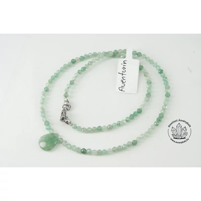 Aventurin fazettált 3-as lánc csepp medállal