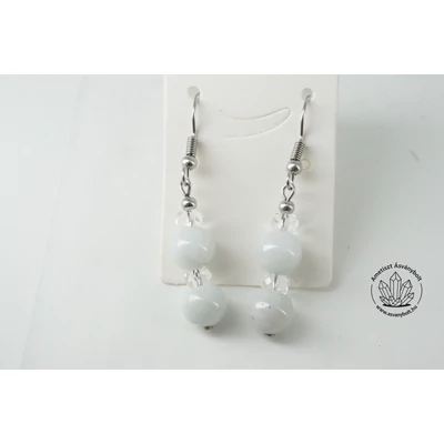 Jade halvány zöld kétgolyós 8-as füli nemesacélon