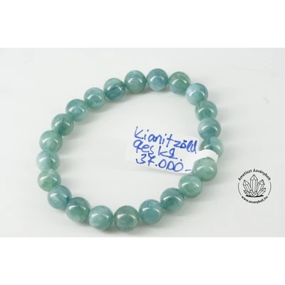 Kianit zöld 9 mm-es golyós karkötő 37000 Kianit zöld 9 mm-es golyós karkötő 37000
