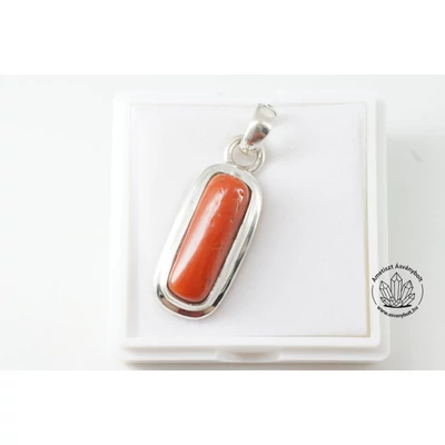 Korall drágakő ezüst medál 50400