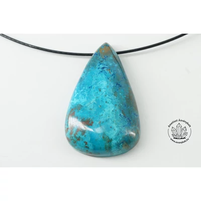 Krizokolla fúrt hosszú csepp medál sodronyláncon 12800