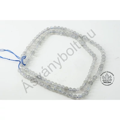 Labradorit 3x4 mm fazettált tárcsa szál