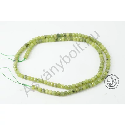 Nefrit jade 3x4 mm fazettált tárcsa szál