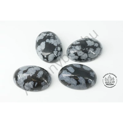 Hópehely obszidián 13x18 mm-es kaboson