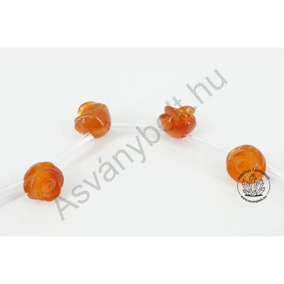 Karneol 10 mm-es fűzhető rózsa 1 db
