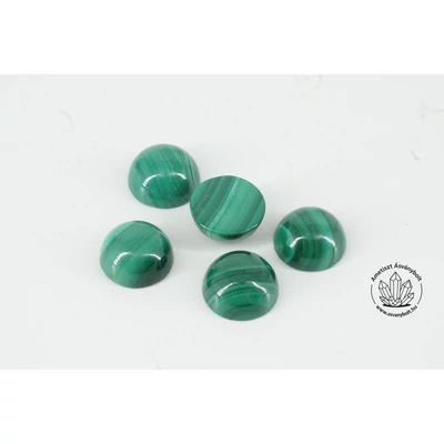 Malachit 10 mm-es félgömb kaboson