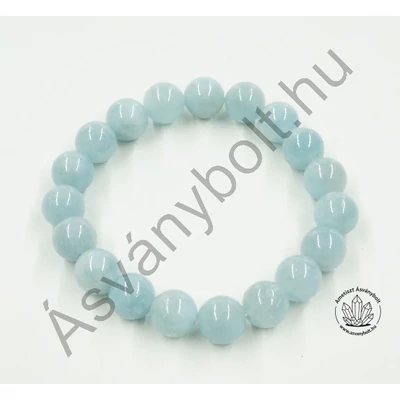 Akvamarin 10 mm-es golyós karkötő