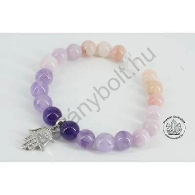 Ametiszt kunzit rózsaopál Fatima keze függővel