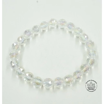 Angyal aura fazettált 8-as golyós karkötő