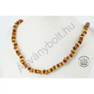 Borostyán vegyes kis nugget lánc