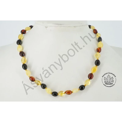Borostyánkő bébilánc vegyes rizsszem