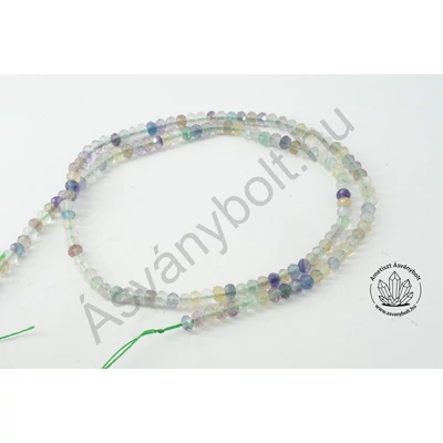 Fluorit 3x4 mm fazettált tárcsa szál