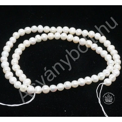 Gyöngy 4 - 5 mm gömb szál 1mm furat