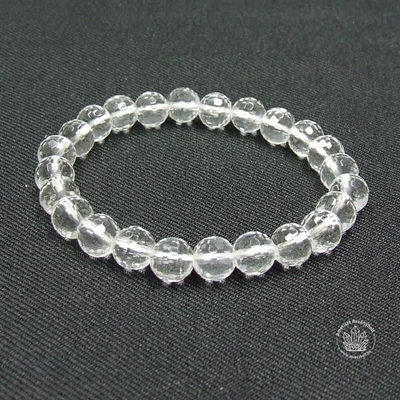 Hegyikristály 8 mm-es fazettált féldrágakő karkötő