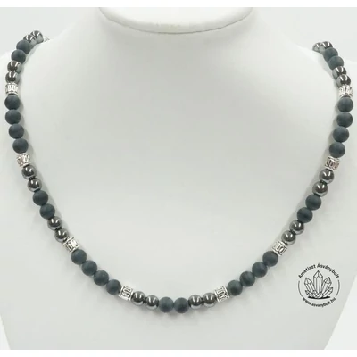 Hematit-matt ónix férfi lánc