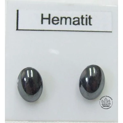 Hematit nagy ovál nemesacélos fülbevaló