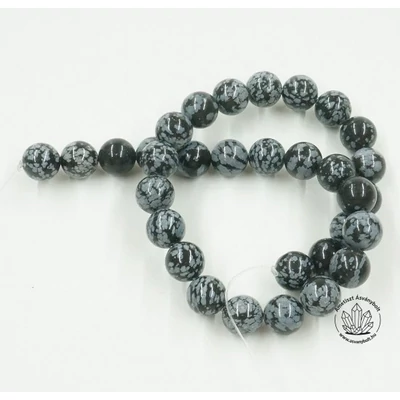Hópehely obszidián 12 mm-es golyók 5 db