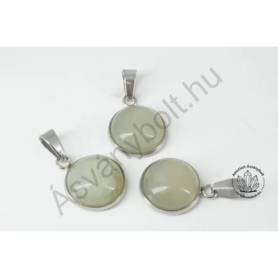 Jade 14 mm-es kaboson medál nemesacélban