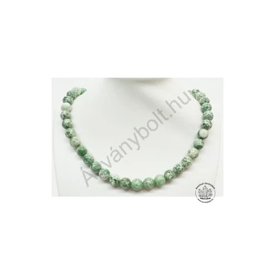 Jade zöld pettyes 10 mm-es golyós lánc Jade zöld pettyes 10 mm-es golyós lánc