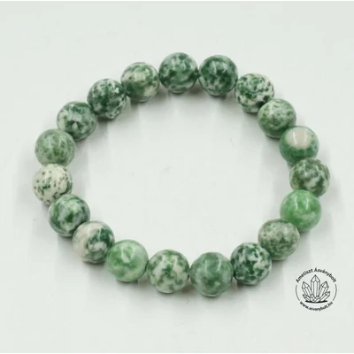 Jade zöld pettyes 10 mm-es karkötő
