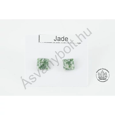 Jade zöld pettyes 6x6-os négyzet nemesacélos füli