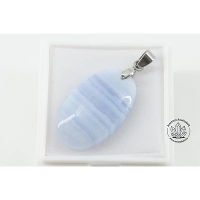 Kalcedon csipke achát ovális fúrt medál 9800