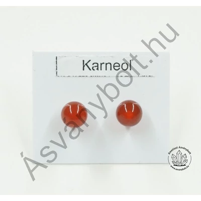 Karneol 6 mm-es golyós nemesacélos füli