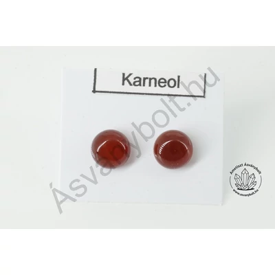 Karneol 8-as félgömb nemesacélos füli