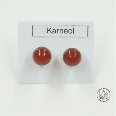 Karneol 8-as golyó nemesacélos füli