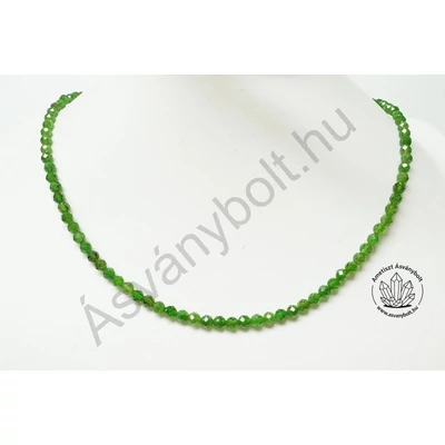 Króm-diopszid fazettált 4-es golyós lánc