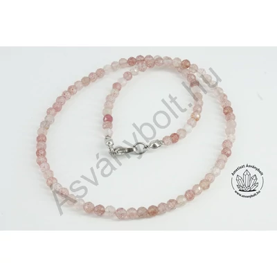 Kvarc hematitos fazettált 4-es golyós lánc