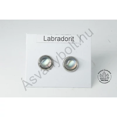 Labradorit extra 6-os félgömb füli nemesacélban