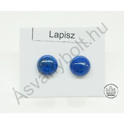 Lazurit 8 mm-es félgömb füli nemesacélon