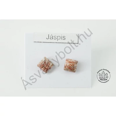 Leopárd jáspis kis kocka füli nemesacélon