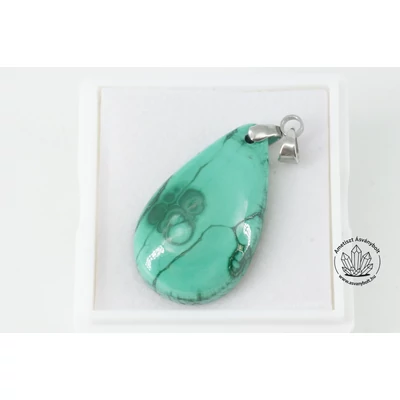 Malachit extra csepp fúrt medál 7000