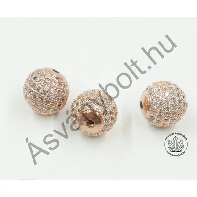 Mikrostrassz rózsaarany 12 mm-es 879-es tipus