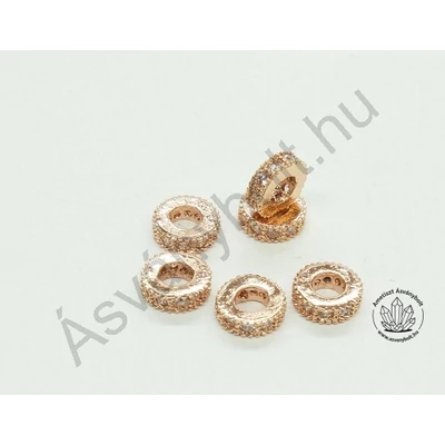 Mikrostrassz rózsaarany  gyűrű 6 mm 811 tipus