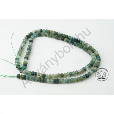Mohaachát 3x4 mm fazettált tárcsa szál