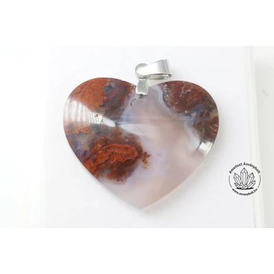 Mohaachát vörös indonéz szív medál 13900 Mohaachát vörös indonéz szív medál 13900