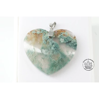 Mohaachát zöld indonéz szív medál 11600 Mohaachát zöld indonéz szív medál 11600